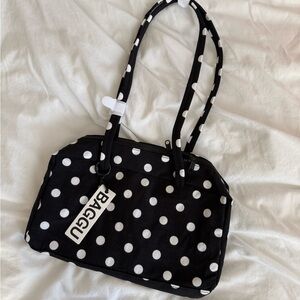 BAGGU Black and White Polka Dot Shoulder Bag